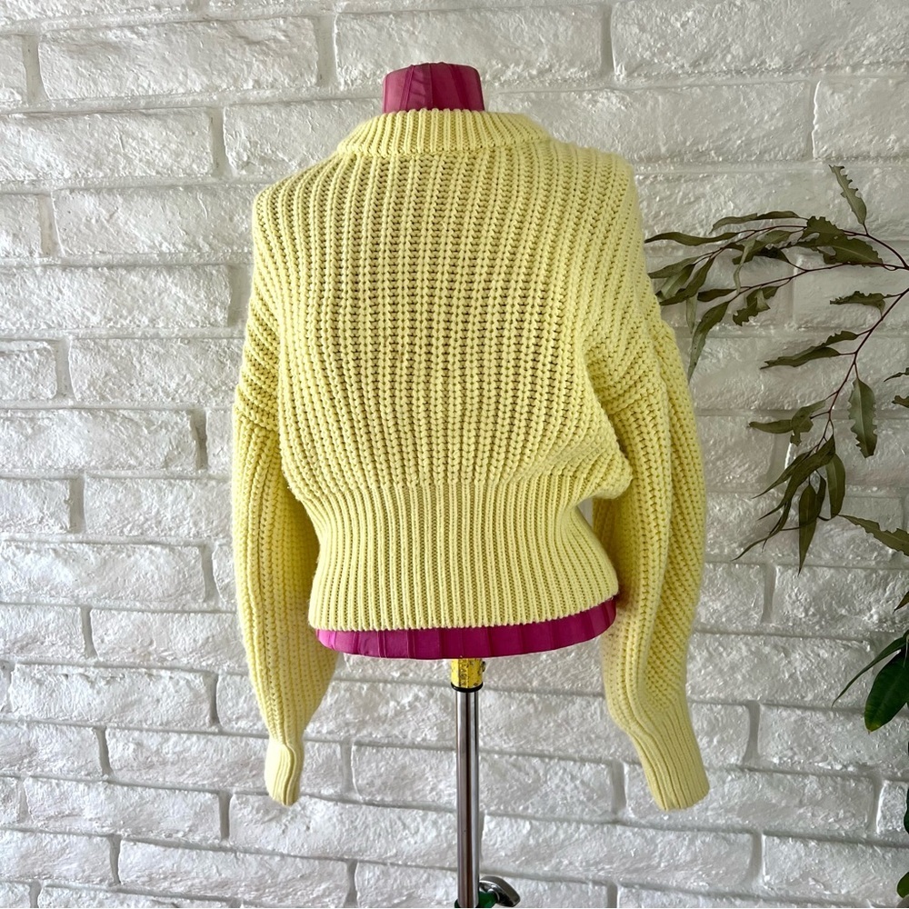 Zara Sweater Women's Pale Yellow Chunky - Picture 7 of 9